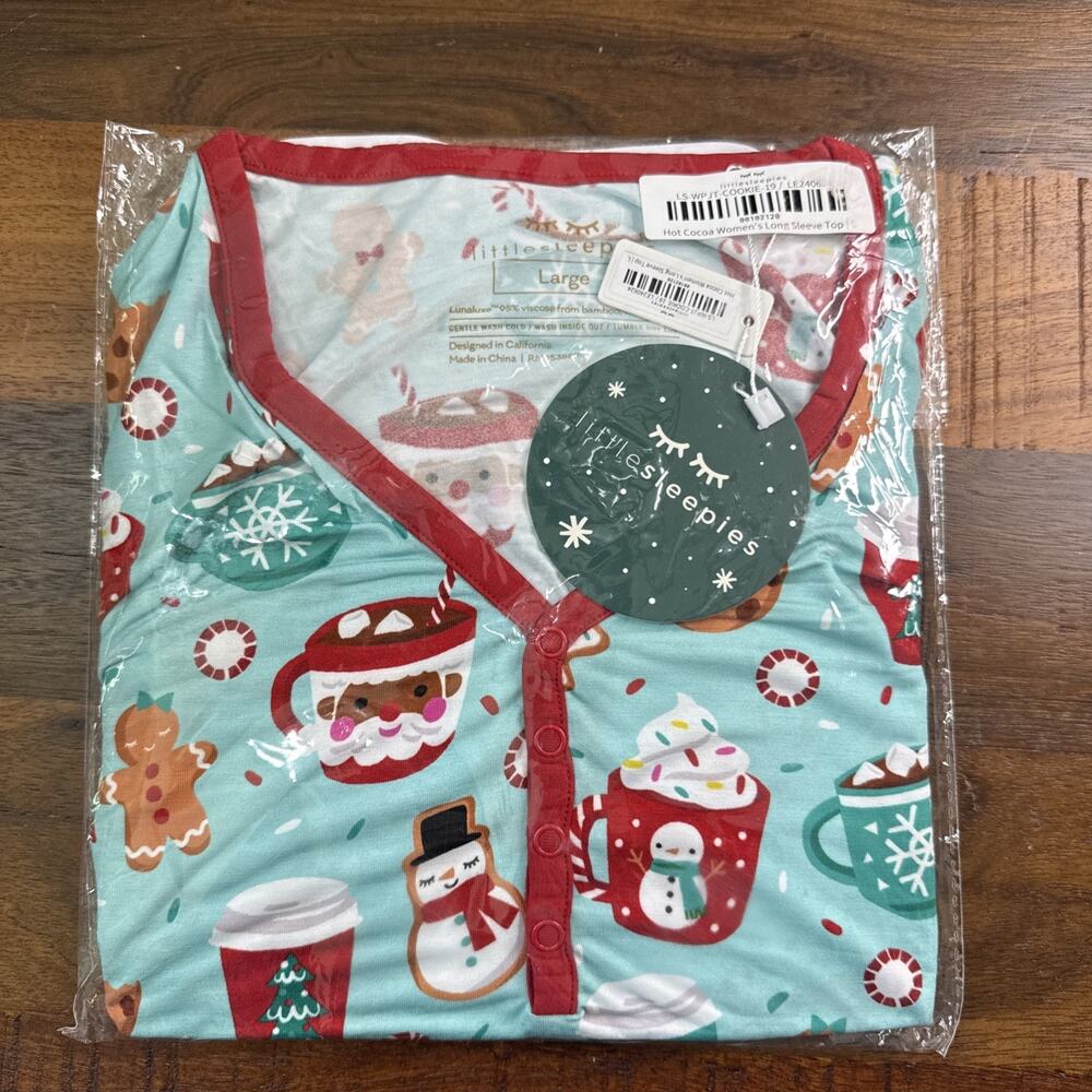 NWT Little Sleepies Hot Coco Women’s Adult Top Size Large